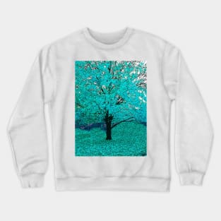 Trees of Aqua Blue Crewneck Sweatshirt